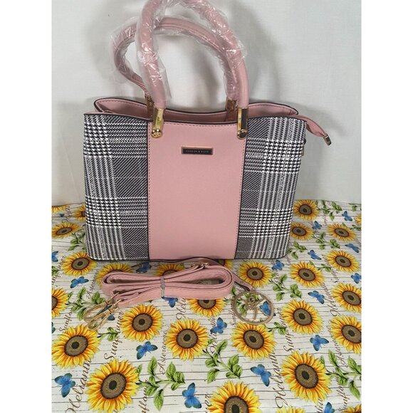 Kurgool Women's Purse Top Handle Shoulder Satchel Light Pink with Detachable Str - Picture 9 of 9